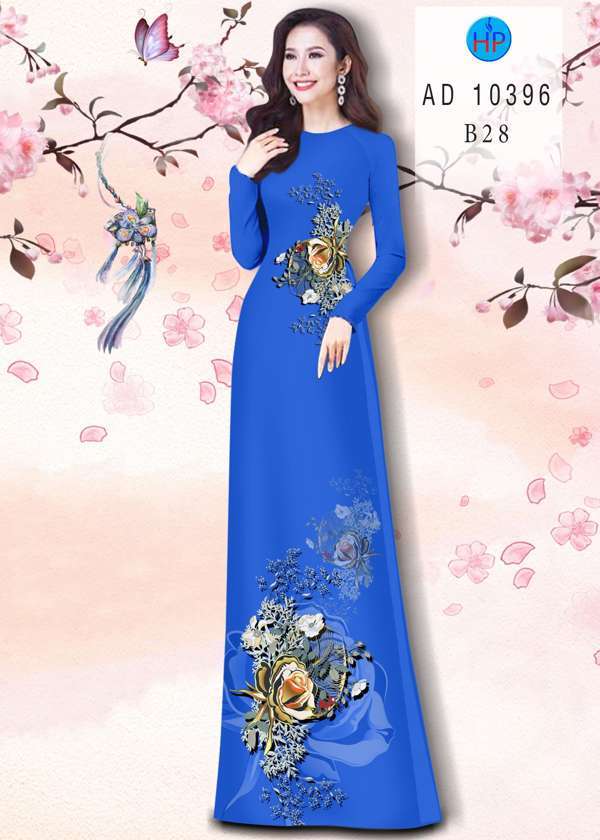 Vải Áo Dài Hoa Hồng Độc Đáo AD 10396 42 Vải Áo Dài Hoa Hồng Độc Đáo AD 10396