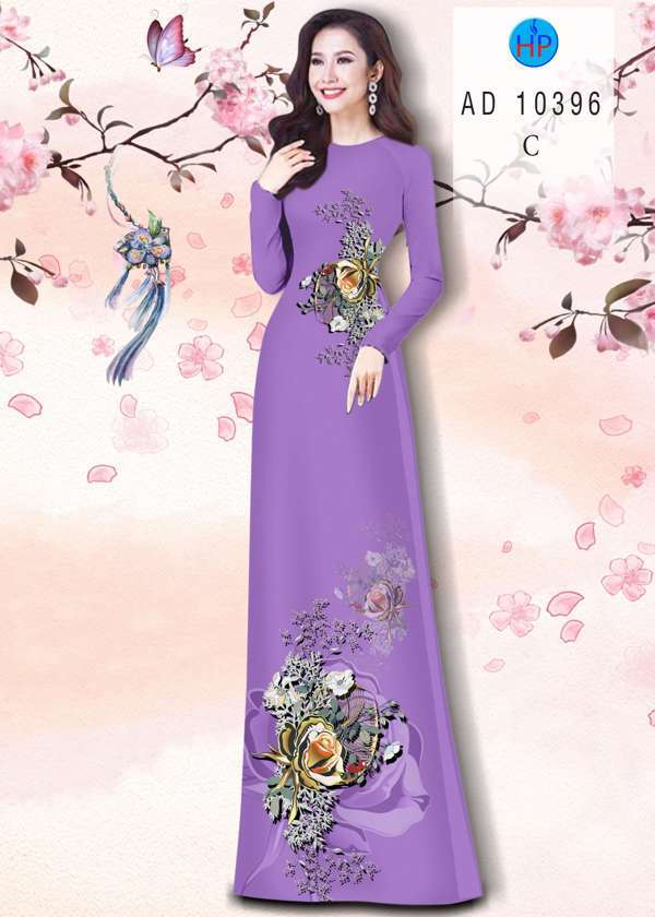 Vải Áo Dài Hoa Hồng Độc Đáo AD 10396 44 Vải Áo Dài Hoa Hồng Độc Đáo AD 10396