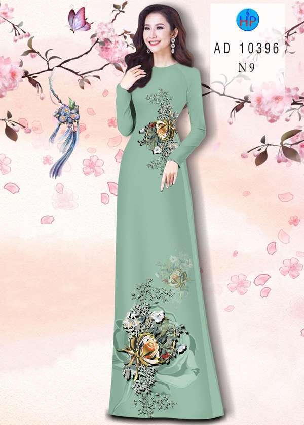 Vải Áo Dài Hoa Hồng Độc Đáo AD 10396 48 Vải Áo Dài Hoa Hồng Độc Đáo AD 10396