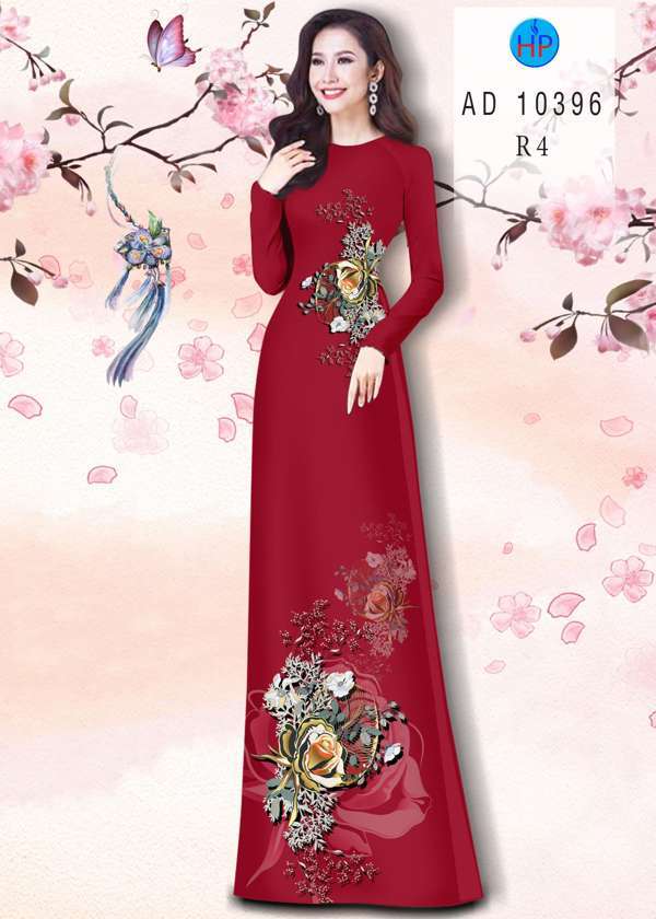 Vải Áo Dài Hoa Hồng Độc Đáo AD 10396 51 Vải Áo Dài Hoa Hồng Độc Đáo AD 10396