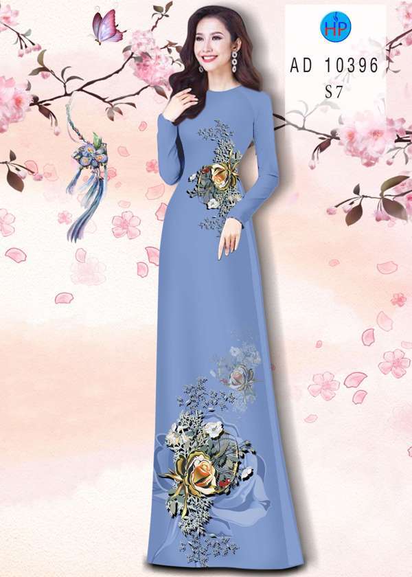 Vải Áo Dài Hoa Hồng Độc Đáo AD 10396 52 Vải Áo Dài Hoa Hồng Độc Đáo AD 10396