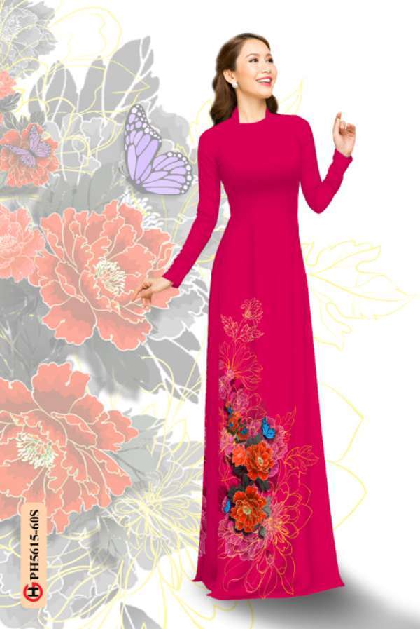 Vải Áo Dài Hoa In 3D Kiểu Mới AD PH5615 33 Vải Áo Dài Hoa In 3D Kiểu Mới AD PH5615