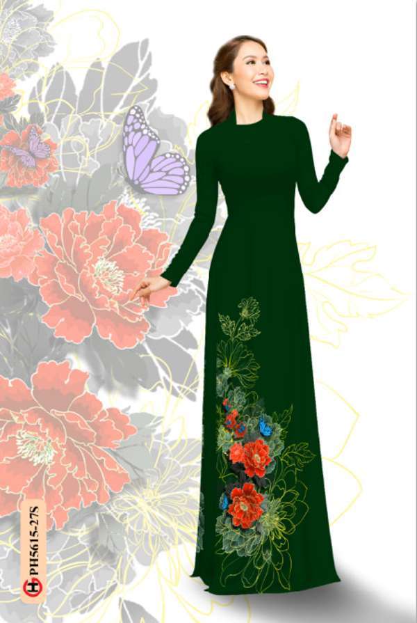 Vải Áo Dài Hoa In 3D Kiểu Mới AD PH5615 36 Vải Áo Dài Hoa In 3D Kiểu Mới AD PH5615