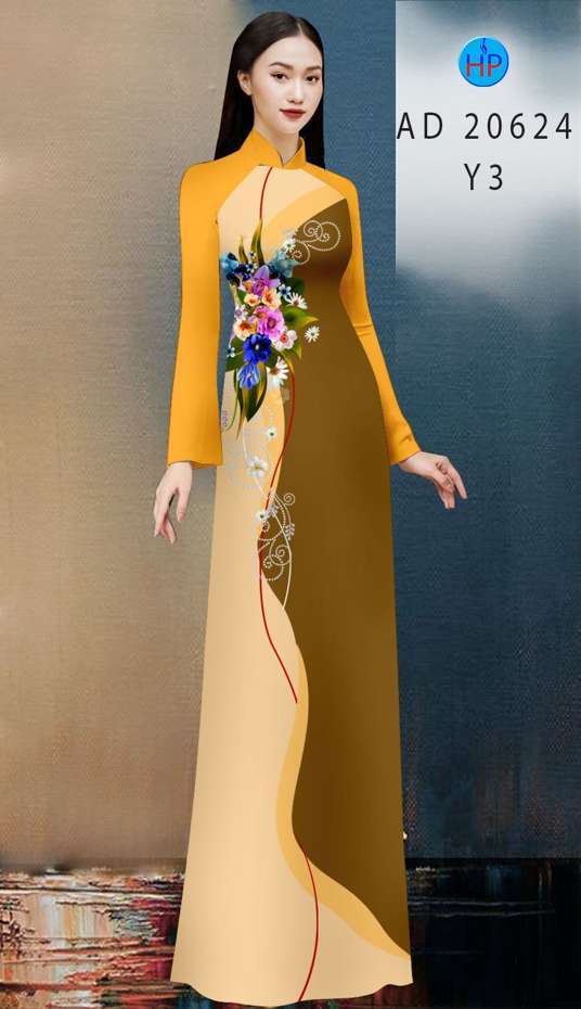 Vải Áo Dài Hoa In 3D Độc Đáo AD 20624 39 Vải Áo Dài Hoa In 3D Độc Đáo AD 20624