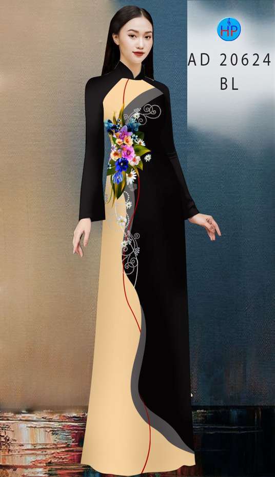 Vải Áo Dài Hoa In 3D Độc Đáo AD 20624 45 Vải Áo Dài Hoa In 3D Độc Đáo AD 20624