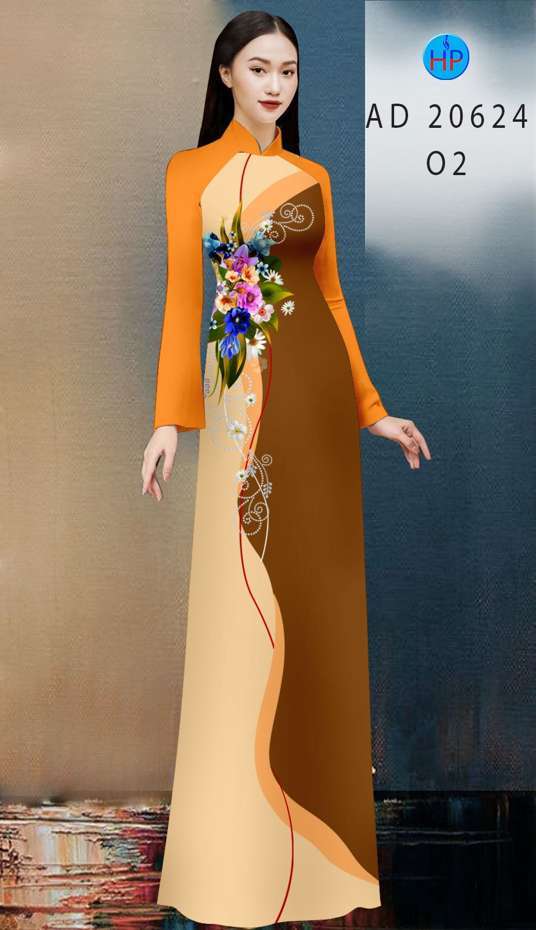 Vải Áo Dài Hoa In 3D Độc Đáo AD 20624 46 Vải Áo Dài Hoa In 3D Độc Đáo AD 20624