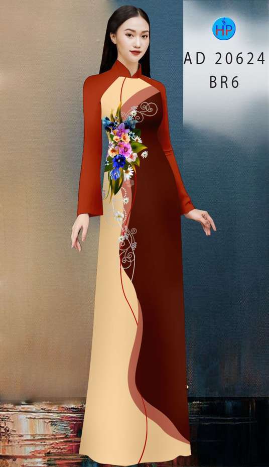Vải Áo Dài Hoa In 3D Độc Đáo AD 20624 52 Vải Áo Dài Hoa In 3D Độc Đáo AD 20624