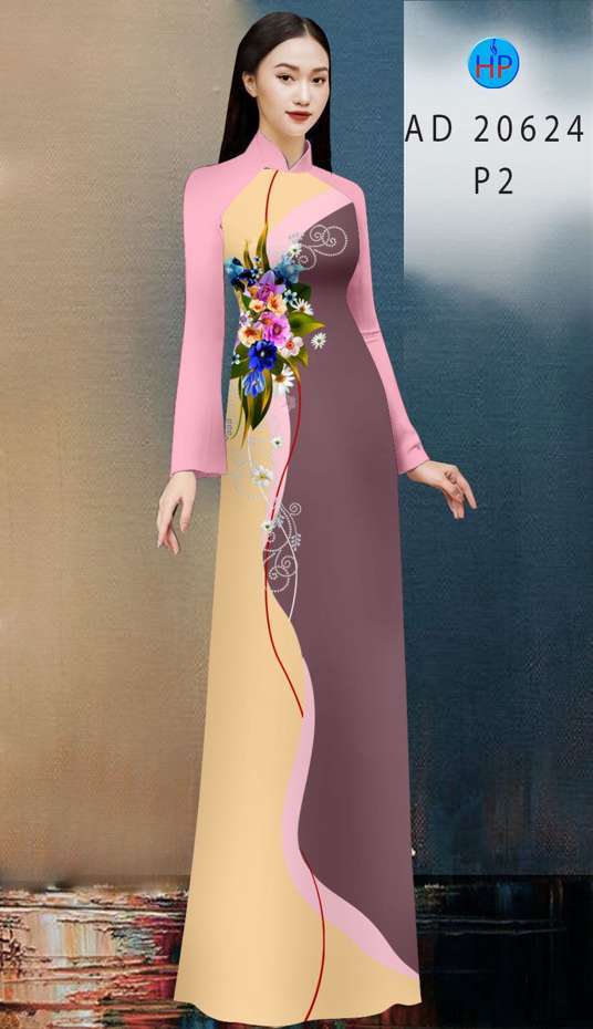 Vải Áo Dài Hoa In 3D Độc Đáo AD 20624 53 Vải Áo Dài Hoa In 3D Độc Đáo AD 20624