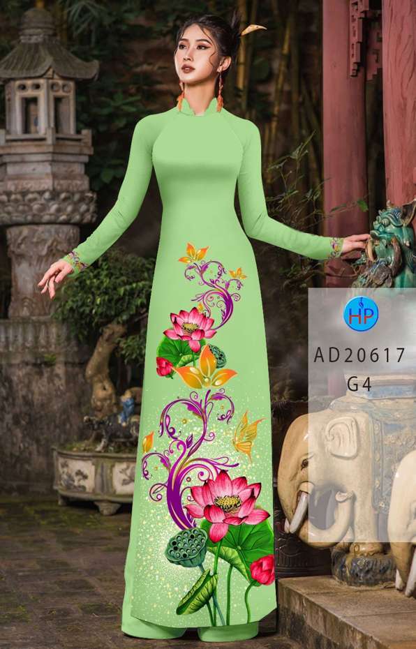 Vải Áo Dài Hoa Sen Kiểu Mới AD 20617