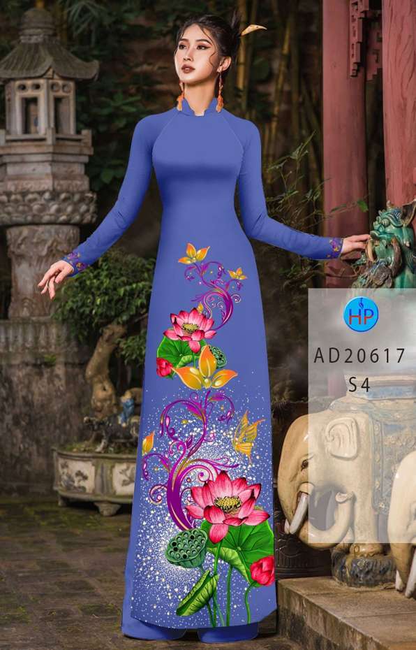 Vải Áo Dài Hoa Sen Kiểu Mới AD 20617