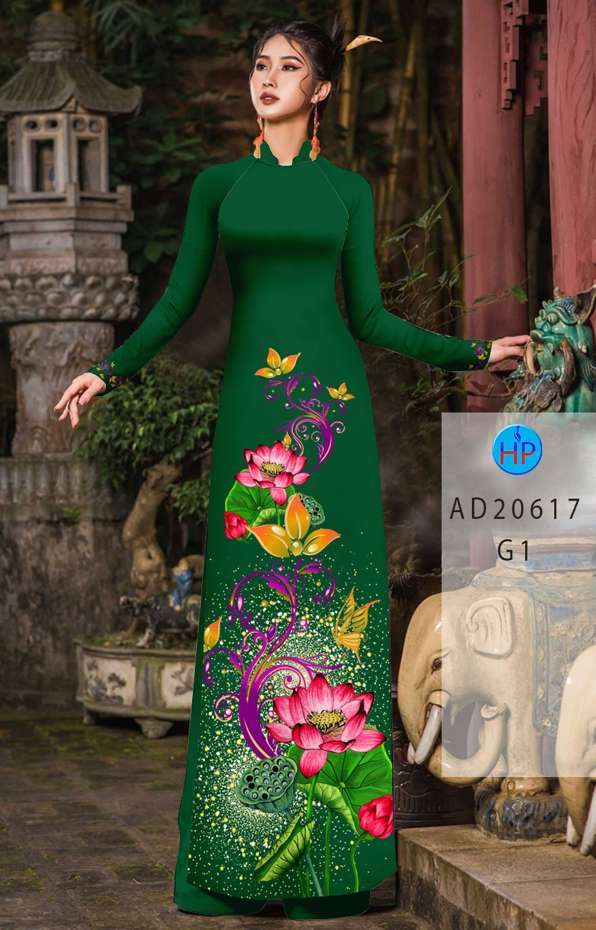Vải Áo Dài Hoa Sen Kiểu Mới AD 20617