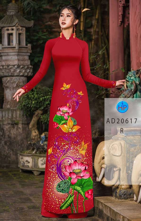 Vải Áo Dài Hoa Sen Kiểu Mới AD 20617