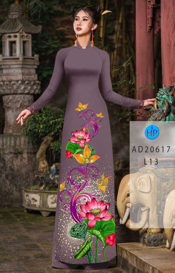 Vải Áo Dài Hoa Sen Kiểu Mới AD 20617