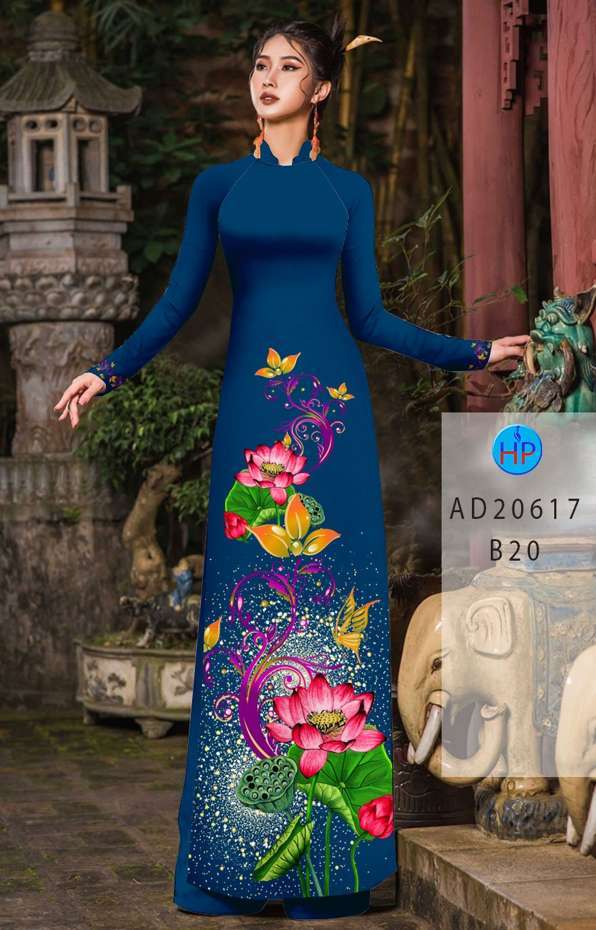 Vải Áo Dài Hoa Sen Kiểu Mới AD 20617