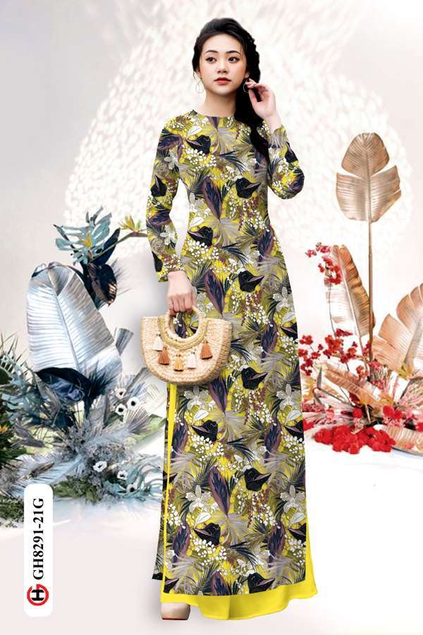 Vải Áo Dài Hoa Đều Kiểu Mới AD GH8291 35 Vải Áo Dài Hoa Đều Kiểu Mới AD GH8291