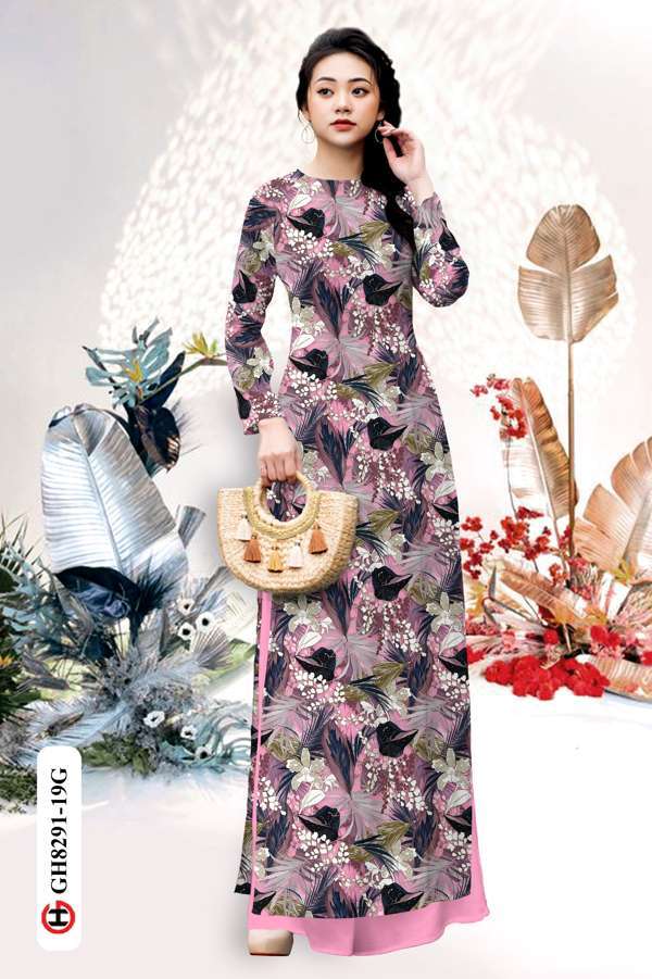 Vải Áo Dài Hoa Đều Kiểu Mới AD GH8291 42 Vải Áo Dài Hoa Đều Kiểu Mới AD GH8291