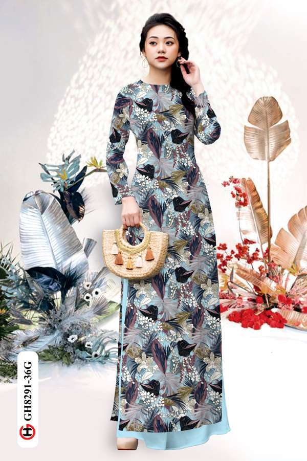 Vải Áo Dài Hoa Đều Kiểu Mới AD GH8291 40 Vải Áo Dài Hoa Đều Kiểu Mới AD GH8291