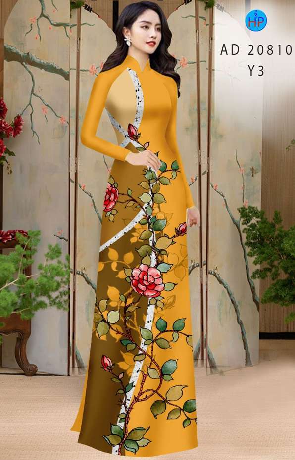 Vải Áo Dài Hoa Hồng Độc Đáo AD 20810 37 Vải Áo Dài Hoa Hồng Độc Đáo AD 20810