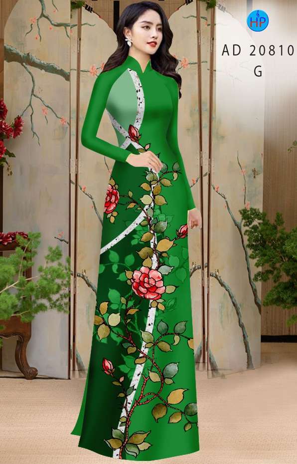 Vải Áo Dài Hoa Hồng Độc Đáo AD 20810 38 Vải Áo Dài Hoa Hồng Độc Đáo AD 20810