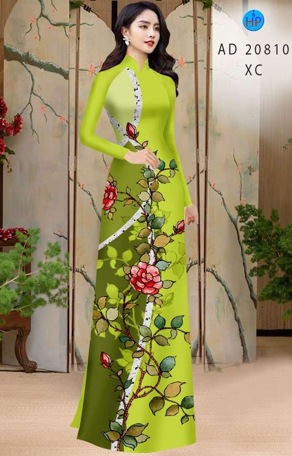 Vải Áo Dài Hoa Hồng Độc Đáo AD 20810 41 Vải Áo Dài Hoa Hồng Độc Đáo AD 20810