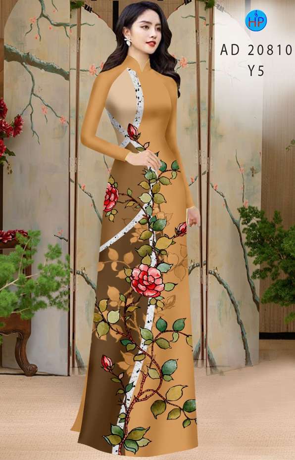 Vải Áo Dài Hoa Hồng Độc Đáo AD 20810 39 Vải Áo Dài Hoa Hồng Độc Đáo AD 20810