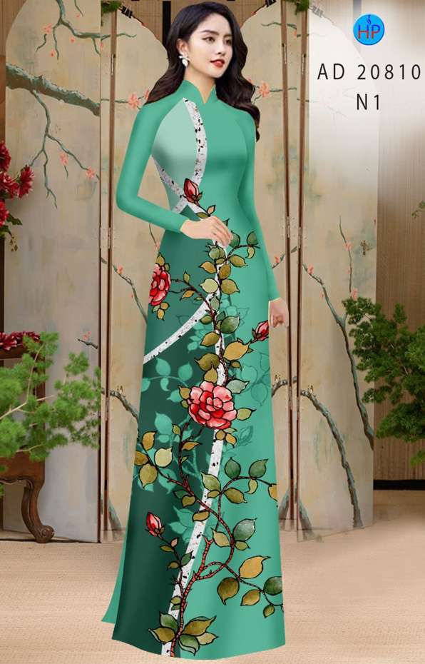 Vải Áo Dài Hoa Hồng Độc Đáo AD 20810 42 Vải Áo Dài Hoa Hồng Độc Đáo AD 20810