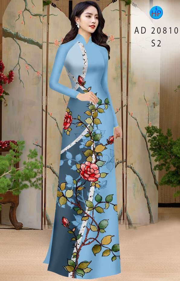 Vải Áo Dài Hoa Hồng Độc Đáo AD 20810 45 Vải Áo Dài Hoa Hồng Độc Đáo AD 20810