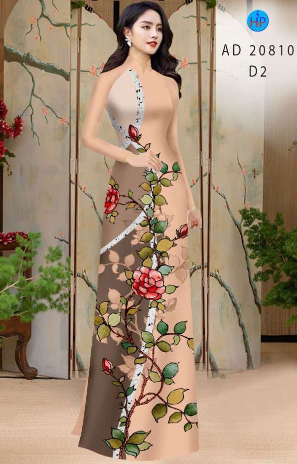 Vải Áo Dài Hoa Hồng Độc Đáo AD 20810 43 Vải Áo Dài Hoa Hồng Độc Đáo AD 20810