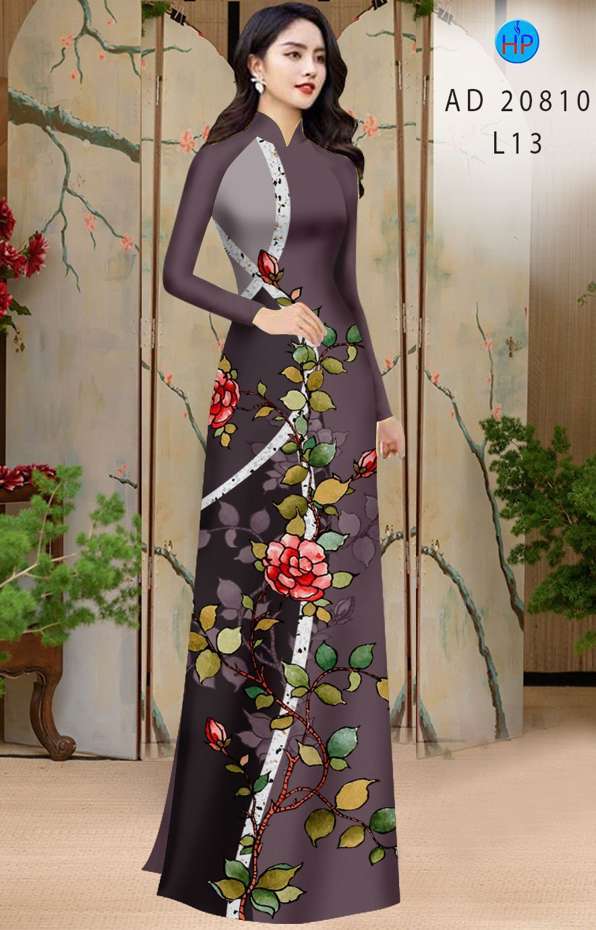 Vải Áo Dài Hoa Hồng Độc Đáo AD 20810 48 Vải Áo Dài Hoa Hồng Độc Đáo AD 20810