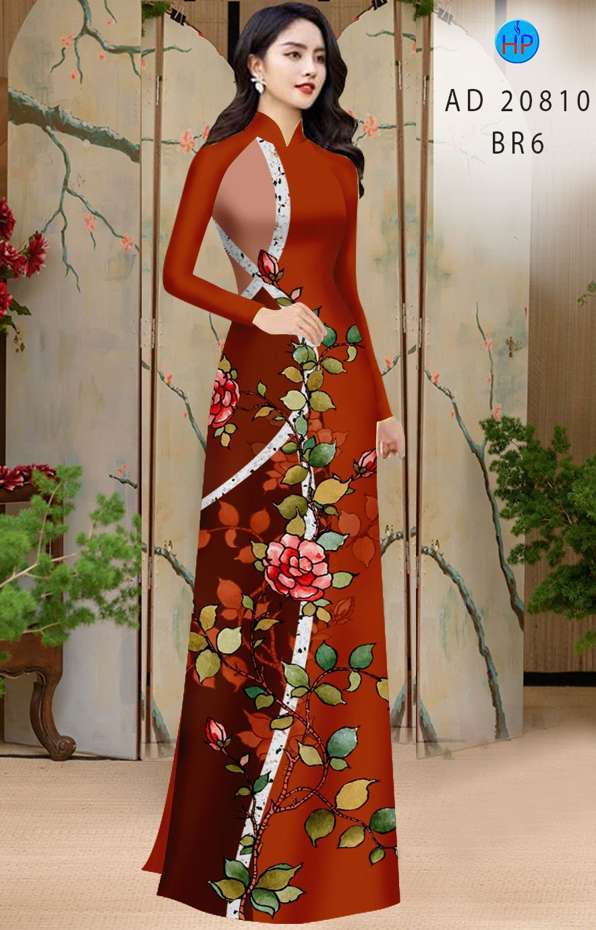 Vải Áo Dài Hoa Hồng Độc Đáo AD 20810 49 Vải Áo Dài Hoa Hồng Độc Đáo AD 20810