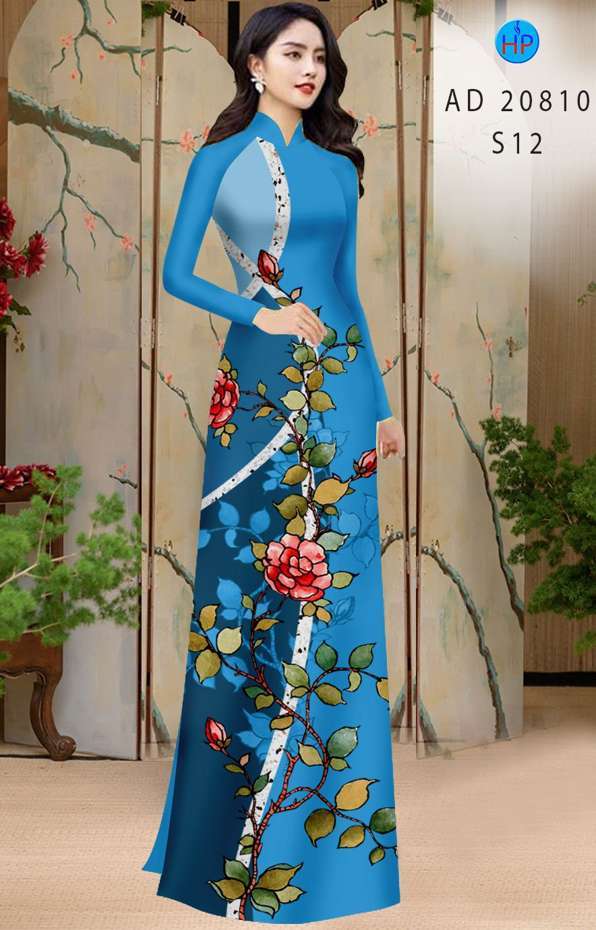 Vải Áo Dài Hoa Hồng Độc Đáo AD 20810 51 Vải Áo Dài Hoa Hồng Độc Đáo AD 20810