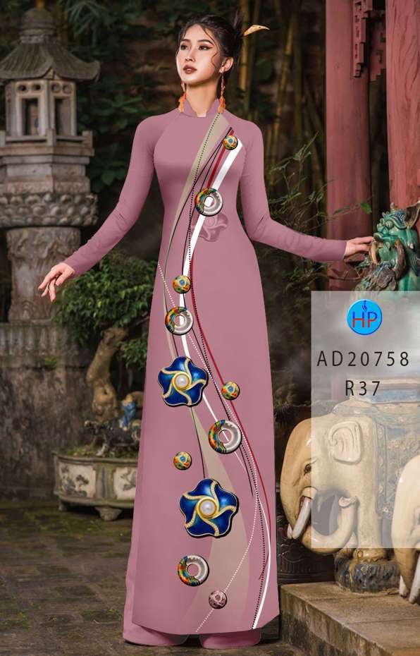 Vải Áo Dài Hoa In 3D Kiểu Mới AD 20758 38 Vải Áo Dài Hoa In 3D Kiểu Mới AD 20758