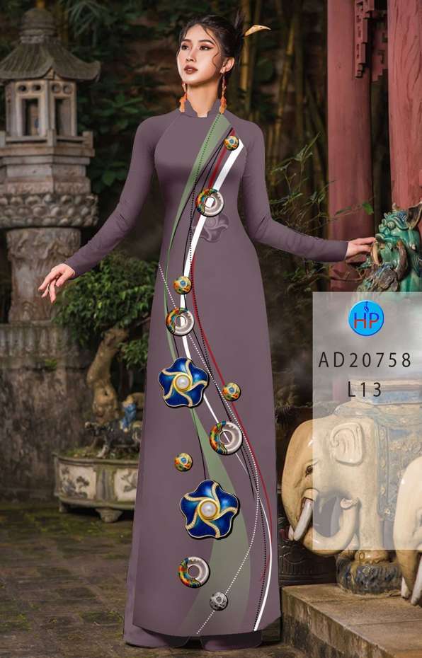 Vải Áo Dài Hoa In 3D Kiểu Mới AD 20758 41 Vải Áo Dài Hoa In 3D Kiểu Mới AD 20758