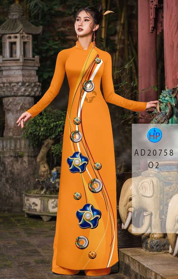 Vải Áo Dài Hoa In 3D Kiểu Mới AD 20758 43 Vải Áo Dài Hoa In 3D Kiểu Mới AD 20758