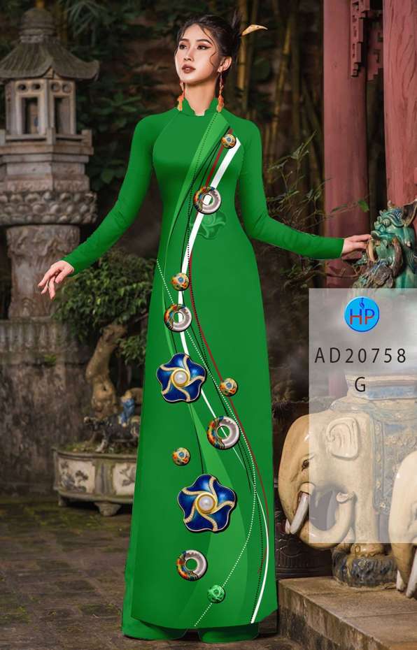 Vải Áo Dài Hoa In 3D Kiểu Mới AD 20758 44 Vải Áo Dài Hoa In 3D Kiểu Mới AD 20758