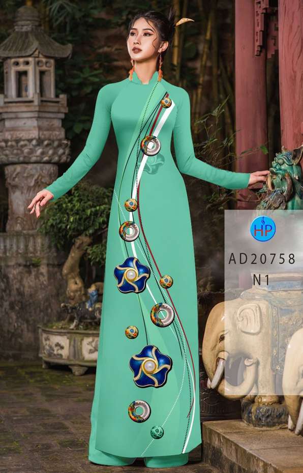 Vải Áo Dài Hoa In 3D Kiểu Mới AD 20758 45 Vải Áo Dài Hoa In 3D Kiểu Mới AD 20758