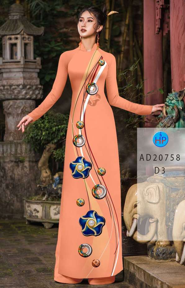 Vải Áo Dài Hoa In 3D Kiểu Mới AD 20758 46 Vải Áo Dài Hoa In 3D Kiểu Mới AD 20758