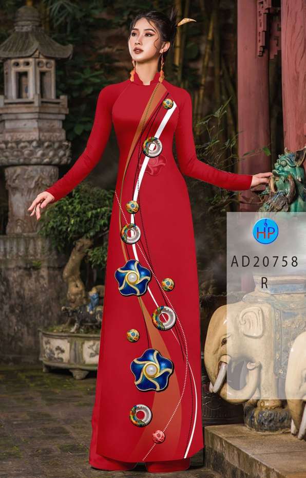 Vải Áo Dài Hoa In 3D Kiểu Mới AD 20758 48 Vải Áo Dài Hoa In 3D Kiểu Mới AD 20758