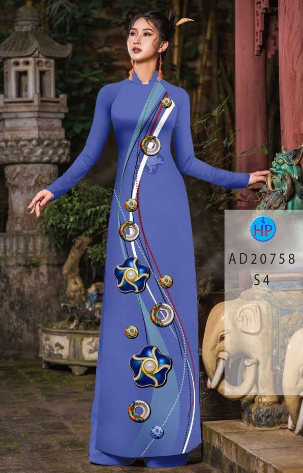 Vải Áo Dài Hoa In 3D Kiểu Mới AD 20758 47 Vải Áo Dài Hoa In 3D Kiểu Mới AD 20758