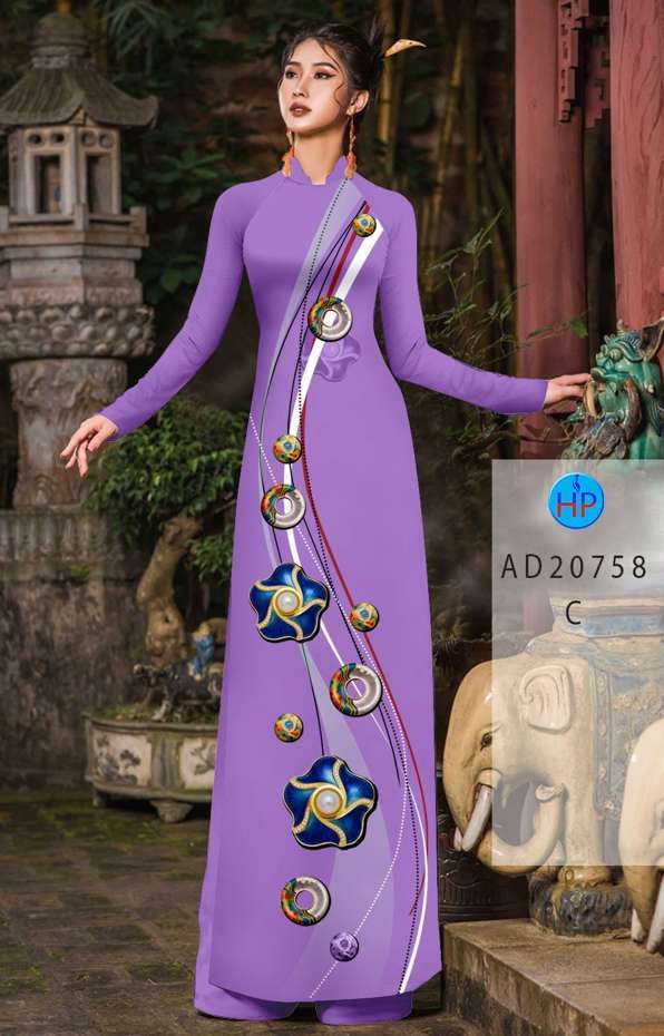 Vải Áo Dài Hoa In 3D Kiểu Mới AD 20758 51 Vải Áo Dài Hoa In 3D Kiểu Mới AD 20758