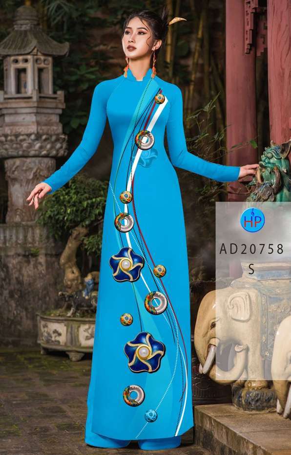 Vải Áo Dài Hoa In 3D Kiểu Mới AD 20758 49 Vải Áo Dài Hoa In 3D Kiểu Mới AD 20758