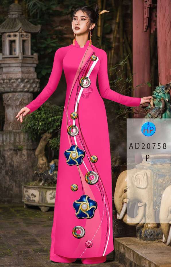 Vải Áo Dài Hoa In 3D Kiểu Mới AD 20758 52 Vải Áo Dài Hoa In 3D Kiểu Mới AD 20758