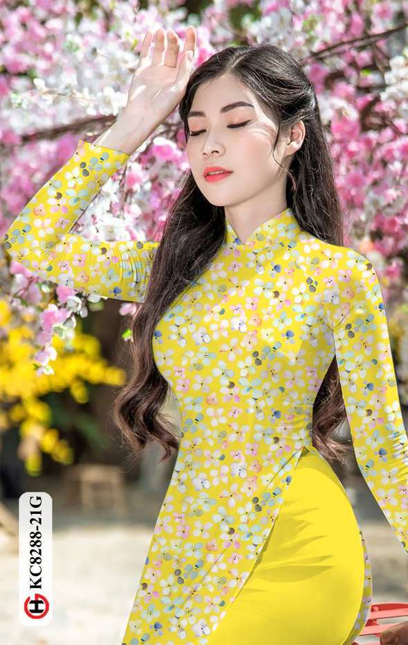 Vải Áo Dài Hoa Nhí Mới Ra AD KC8288