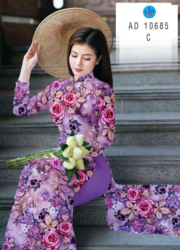 Vải Áo Dài Hoa Hồng Mới Ra AD 10685 37 Vải Áo Dài Hoa Hồng Mới Ra AD 10685