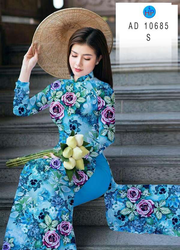 Vải Áo Dài Hoa Hồng Mới Ra AD 10685 44 Vải Áo Dài Hoa Hồng Mới Ra AD 10685