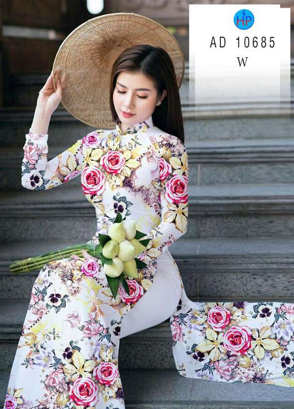 Vải Áo Dài Hoa Hồng Mới Ra AD 10685 47 Vải Áo Dài Hoa Hồng Mới Ra AD 10685