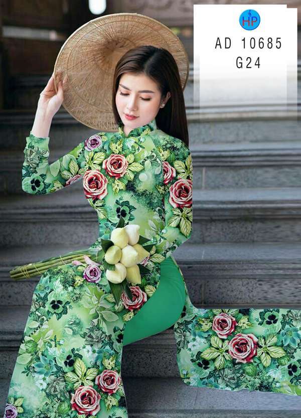 Vải Áo Dài Hoa Hồng Mới Ra AD 10685 50 Vải Áo Dài Hoa Hồng Mới Ra AD 10685