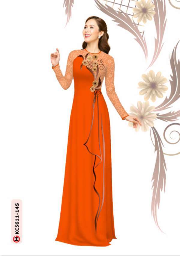 Vải Áo Dài Hoa In 3D Độc Đáo AD KC5511