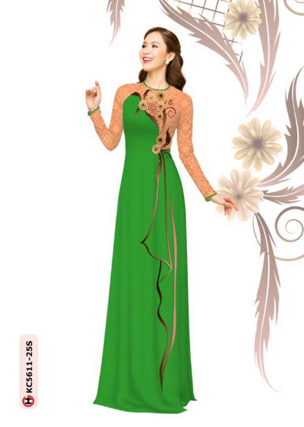 Vải Áo Dài Hoa In 3D Độc Đáo AD KC5511