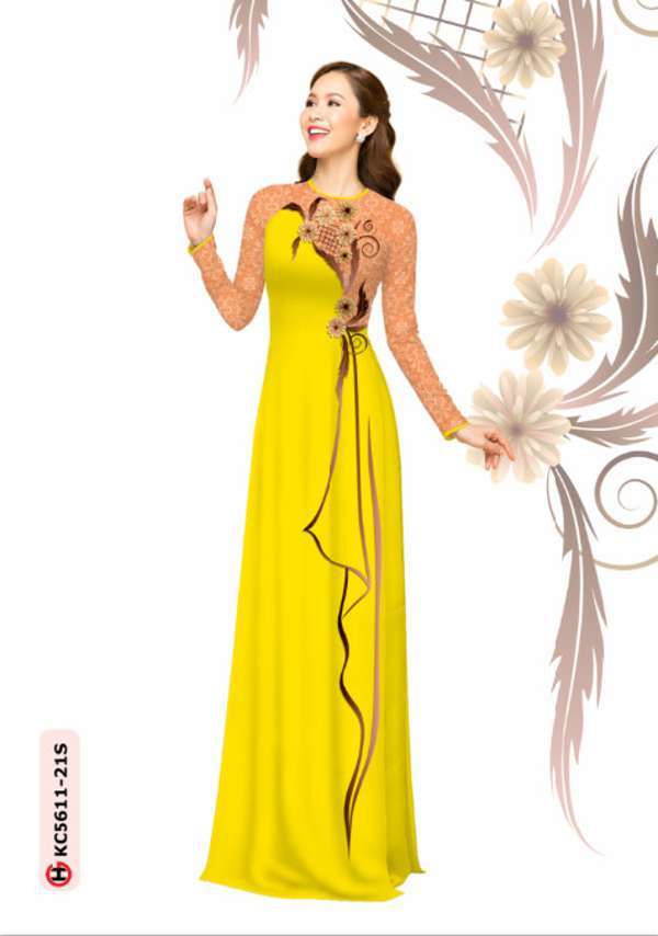 Vải Áo Dài Hoa In 3D Độc Đáo AD KC5511